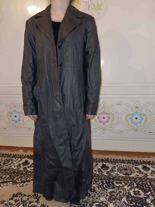 Кожаный плащ женский 50 размер