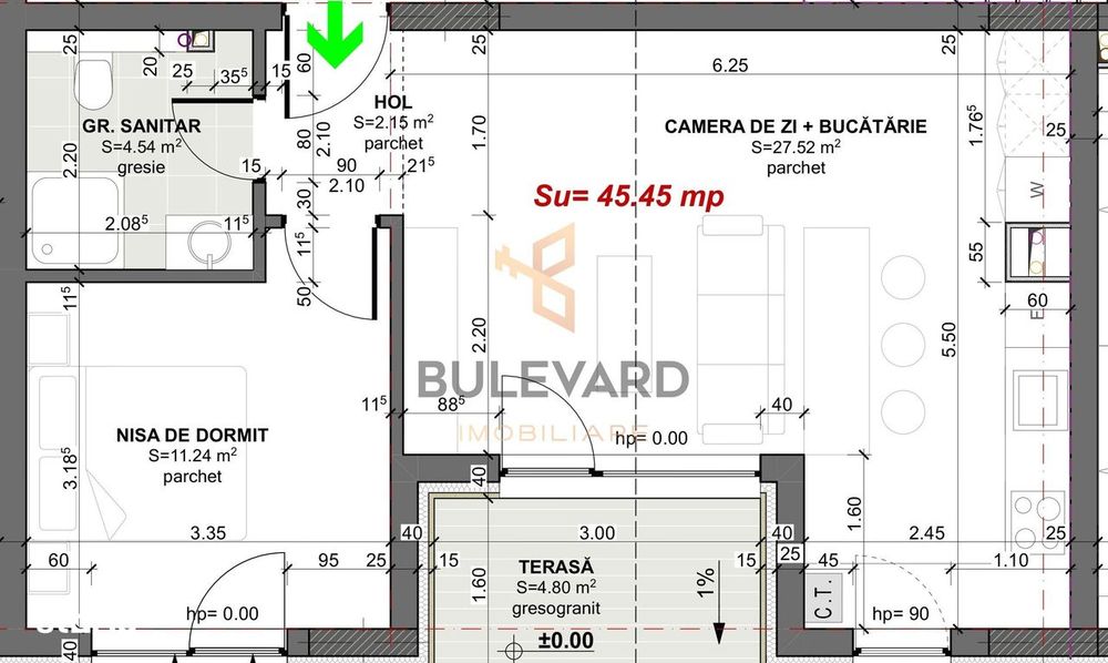 Comision 0. Apartament 2 camere, bloc nou in Apahida!