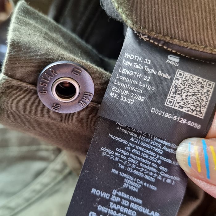 Pantaloni  cargo G-Raw CASUAL,kaki,mărimea 33/32.Noi.Regular fit