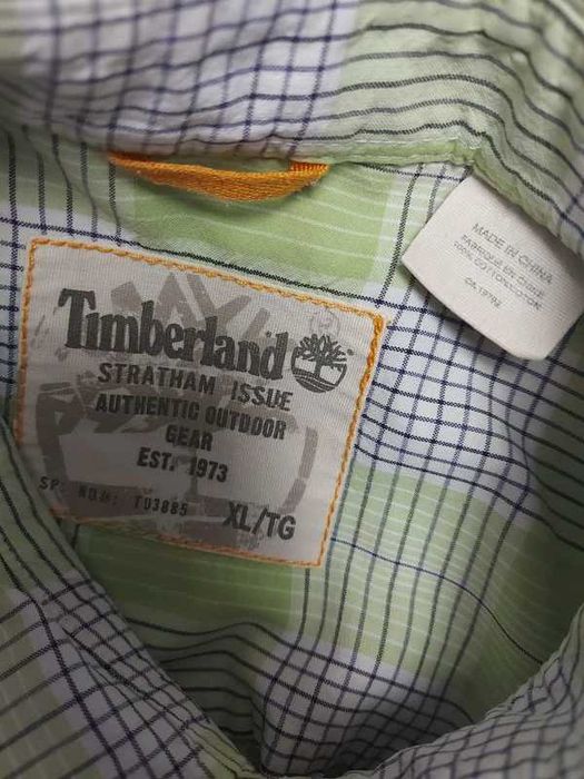 Cămașă Timberland, carouri, mânecă scurtă, 100% bumbac, marimea XL