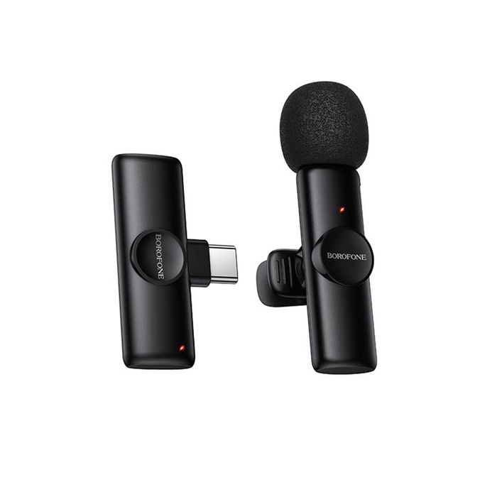 Microfon Lavalieră Wireless Borofone Winner BFK16, USB-C, Omnidirecțional, Anulare Zgomot ENC, Plug&Play, Negru
