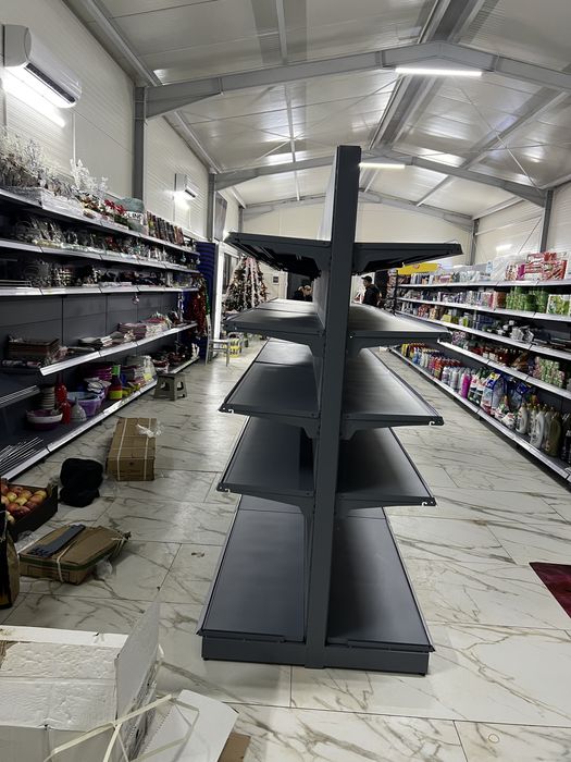 Rafturi metalice tip gondola de mijloc gri antracit 190cm inaltime