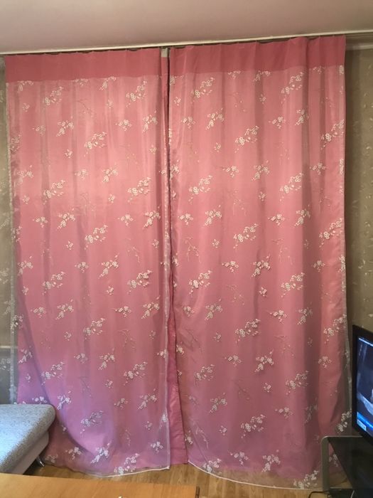 Шторы  с двойной тюлью.