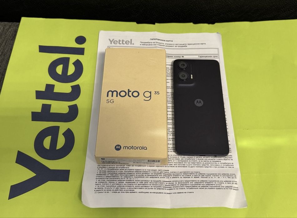 КАТО НОВ 256GB Motorola g35 5G Yettel Гаранция 2028г. Black / Черен