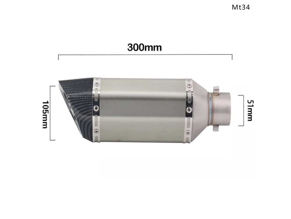 Evacuare AKRAPOVIC, toba sport pentru motocicleta 300 mm, gri carbon