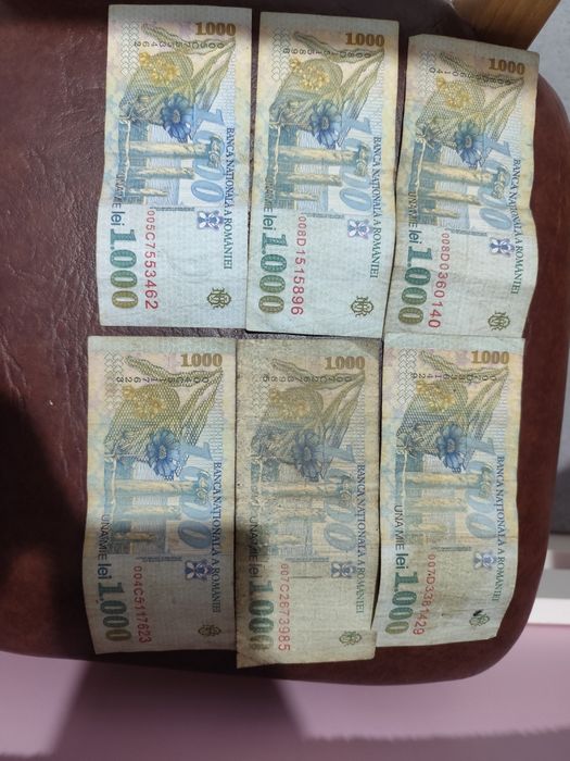 6 bancnote de 1998 Mihai Eminescu  004C,007C,007D,008D,005C