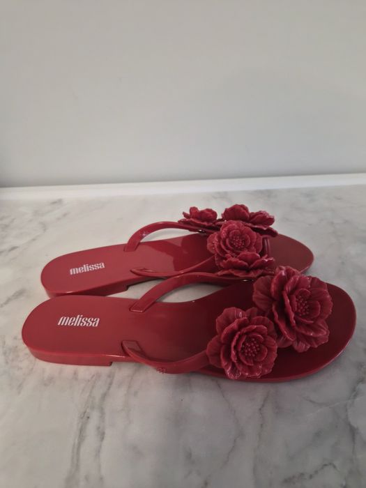 Червени чехли MELISSA"