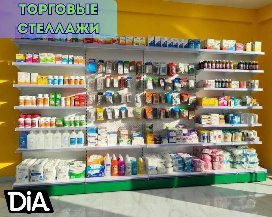 Стеллажи торговые, металлические полки, железная мебель