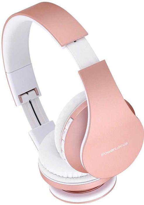 Детски слушалки PowerLocus розовo златисти
