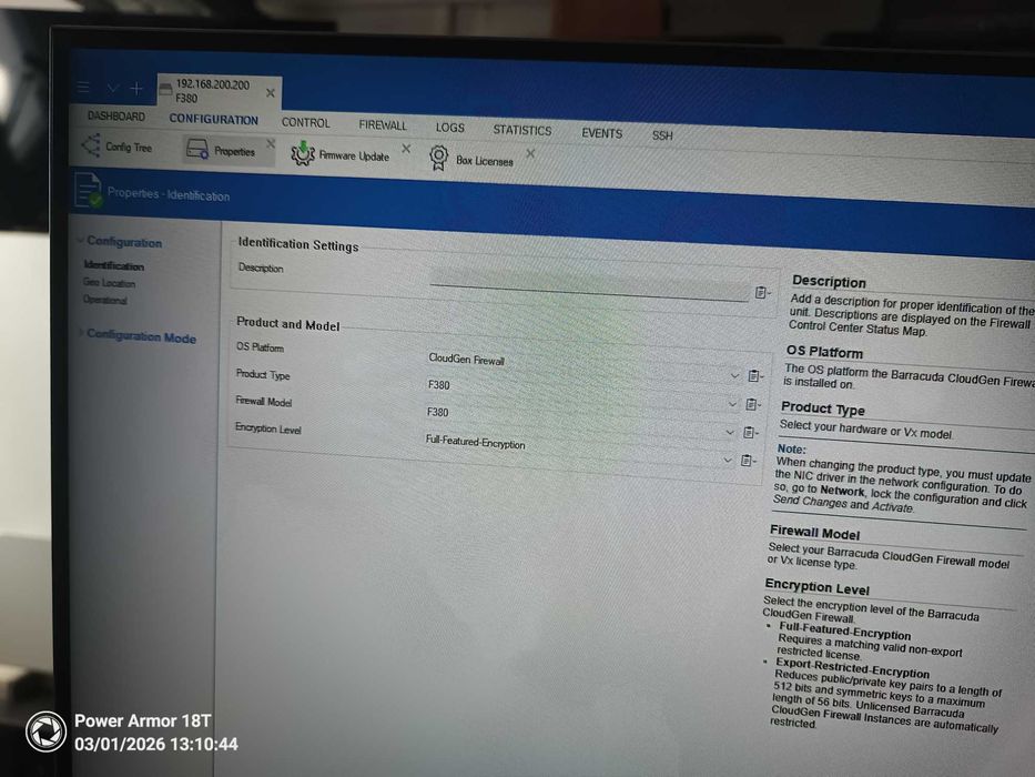 Firewall Barracuda CloudGen F380 (NSA3130-BAR1) –  8GB Ram,160GB ssd