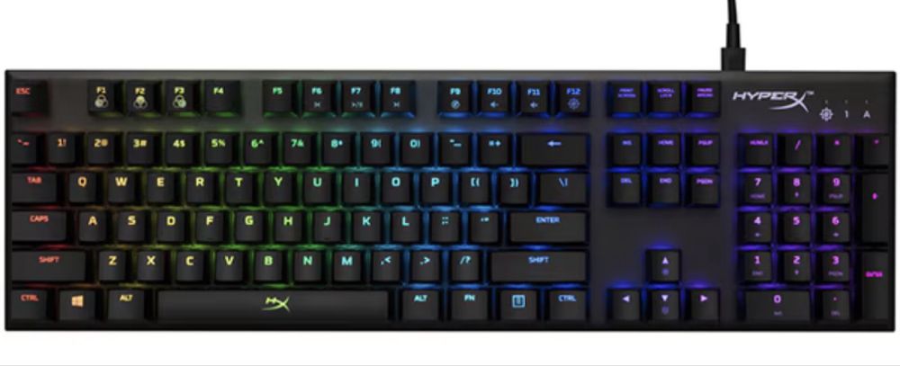 Tastatura Gaming mecanica HyperX Alloy FPS RGB, Speed Silver Switch, USB, Layout US, negru