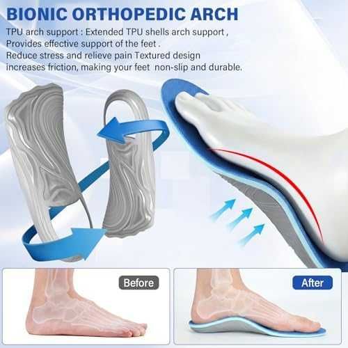 Нови Комфортни стелки с омекотяване за работа и продължително ходене с опора на свода