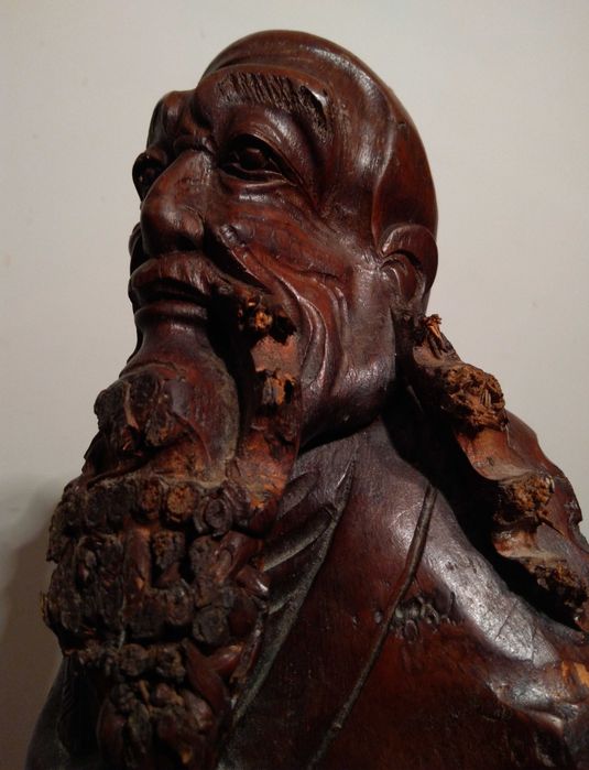 Sculptura in radacina de bambus veche/ Intelept / China/ Piesa Unicat