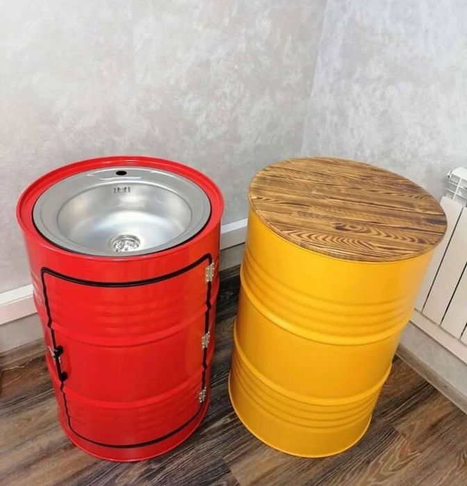 Фудтрак хамда бочкадан ясалган стол стул