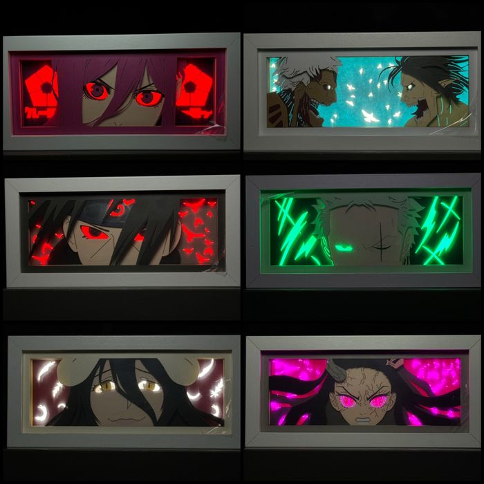 Аниме светильник (лайтбокс) | 3D ночник | One Piece, Naruto