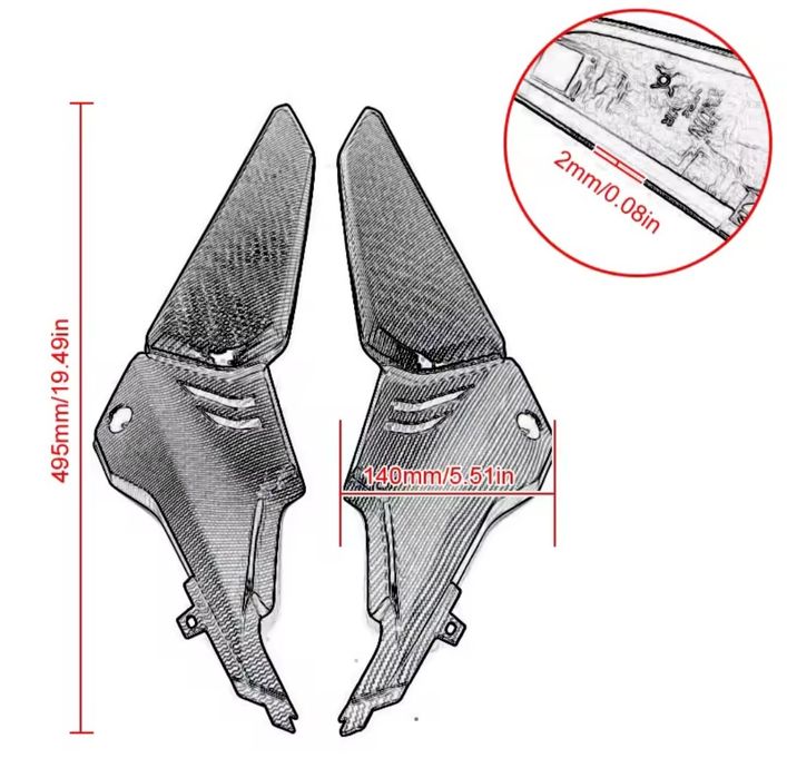 Страничи панели защитен капак на рамката (цвят : карбон) за Honda
