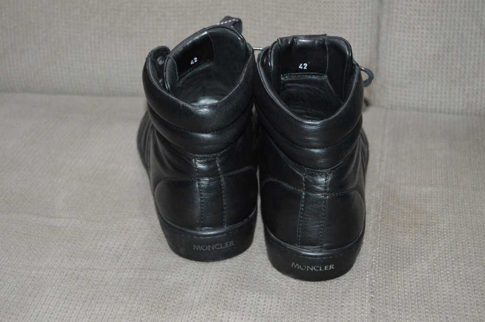 Incaltminte Moncler Boudin Black Leather High Top Sneakers 42 original
