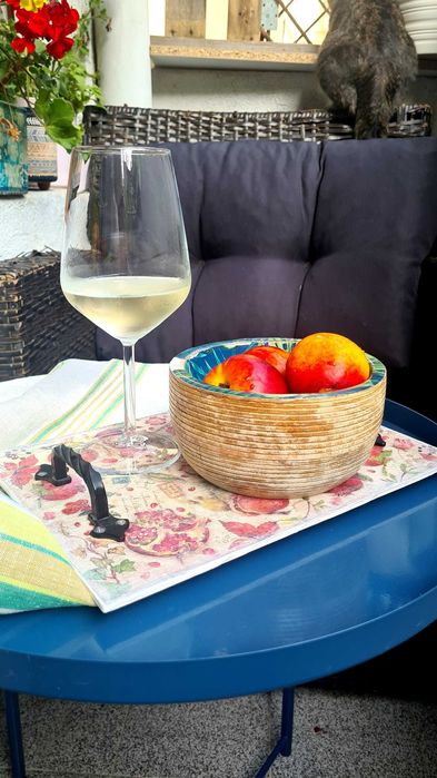 Дървена тава поднос за сервиране нар декупаж