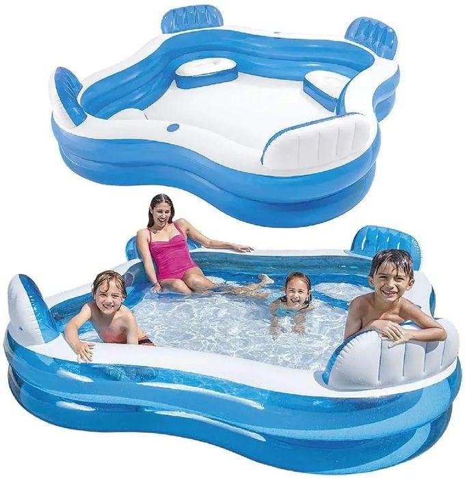 Надуваем басейн Swim Centre INTEX, 229 х 66 см, 4 седалки, PVC, безопа