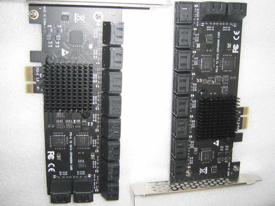 Vand ADAPTOARE PCI express X1 cu 20 de porturi SATA SATA 3.0 PCIe X1
