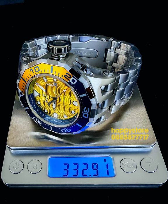 INVICTA Wave Yellow 52 mm, Инвикта нов ръчен часовник