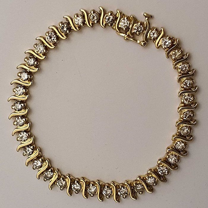 bratara tennis aur 14k cu 6ct diamante naturale