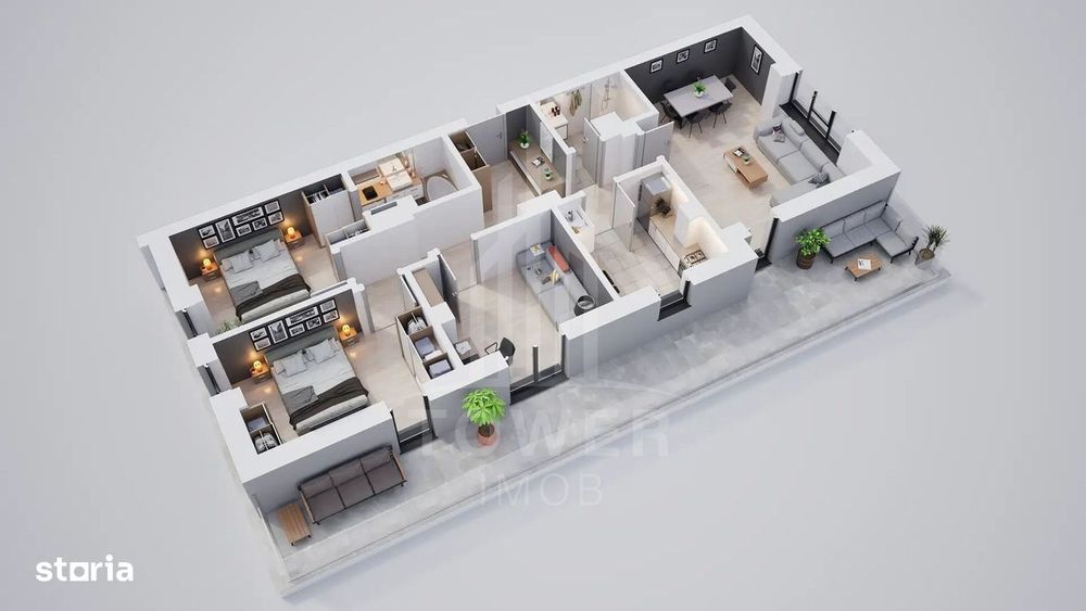 Apartament cu 4 camere, Rate la Dezvoltator pe 7 ani