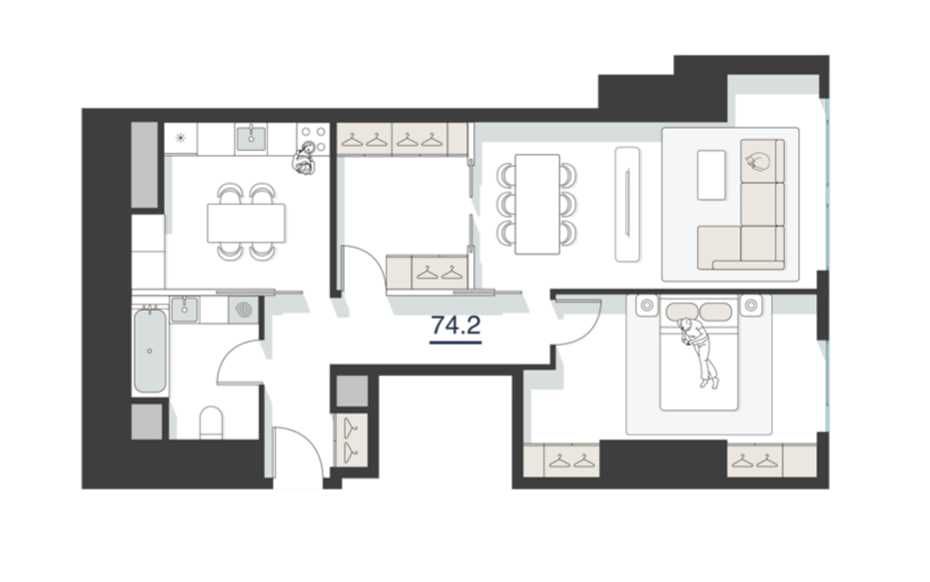 Продаётся квартира НОВОСТРОЙКА  ЖК "Nest one" 2 комнатная