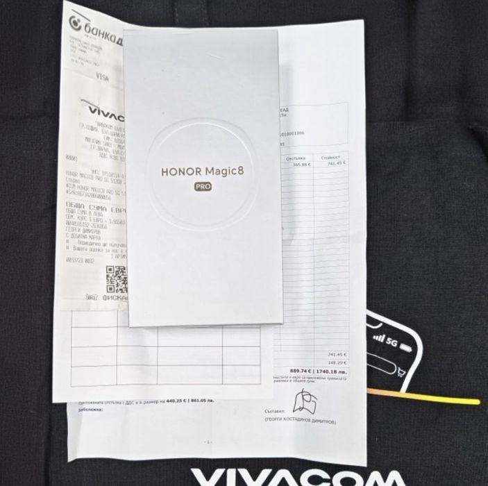КАТО НОВ 512GB Honor Magic 8 Pro Vivacom Гаранция 2028 год. Black
