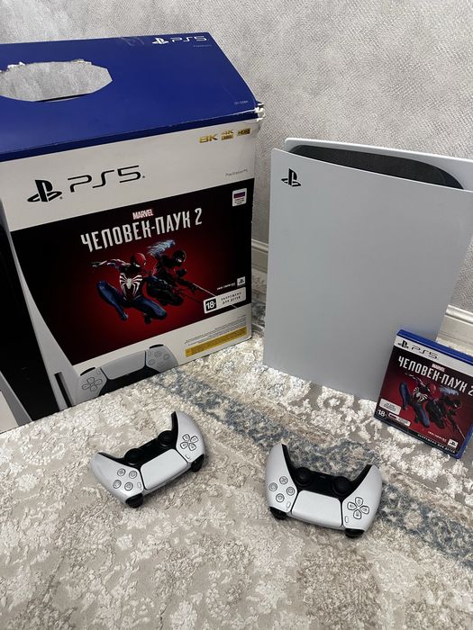 PlayStation 5 1TB+2 геймпада Gta5 fifa25 человек паук 2 диск