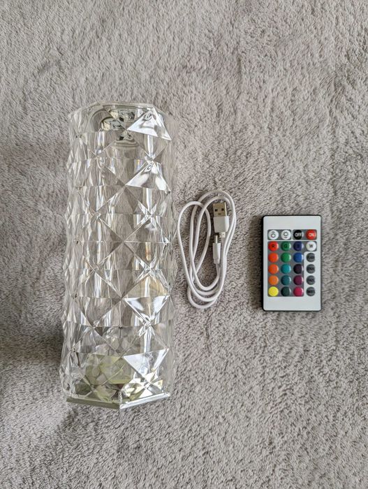 Кристална LED лампа Rose Diamond | Дистанционно и батерия