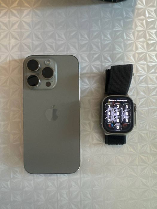 Iphone 16 pro серого цвета и Apple watch ultra 1