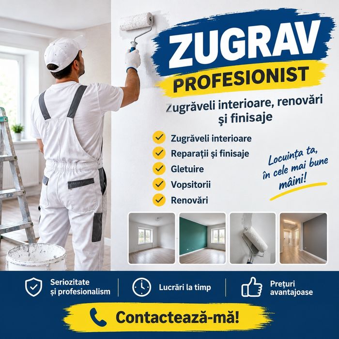 „Servicii de zugrăveli și finisaje – rapid, curat și atent”