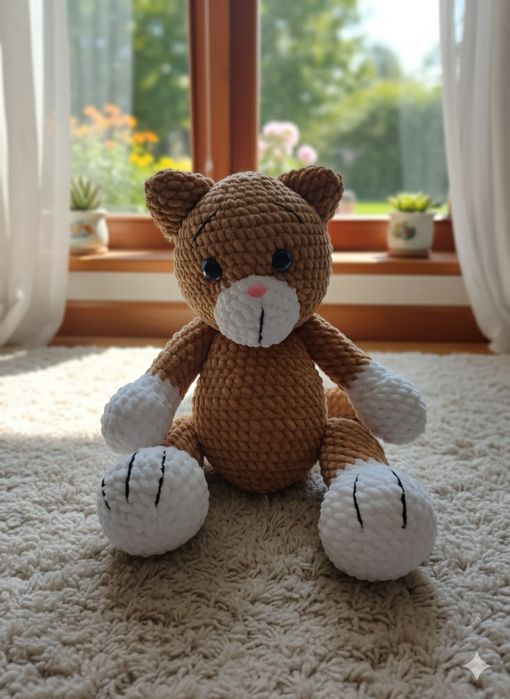 Ръчно плетено котенце