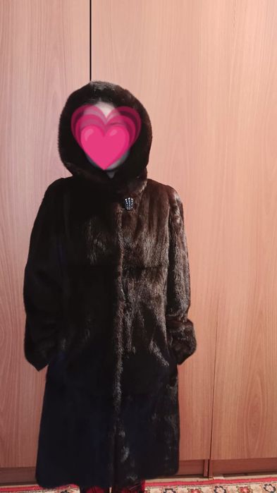 Шуба норковая с капюшоном