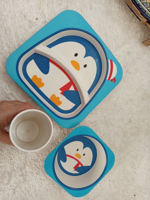 детская посуда бамбук