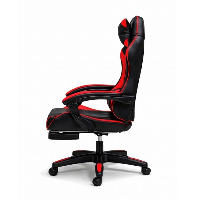 Геймърски стол с масажна лумнал а възглавница и поставка за  крака