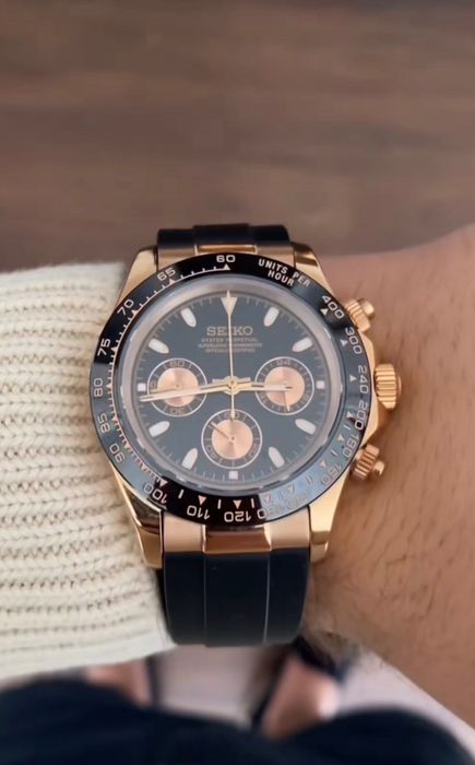 Seiko Daytona Rose Gold Mod кварцов часовник