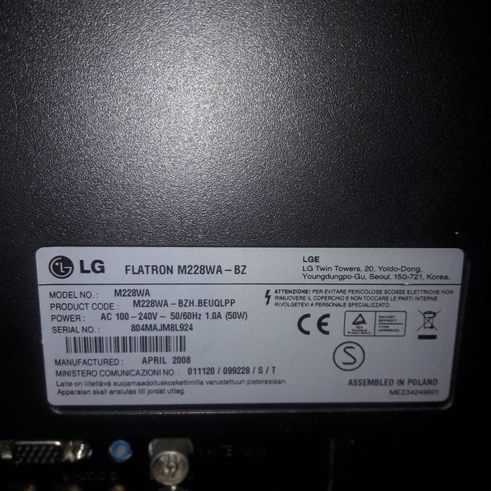 Flatron M228WA-BZ-Vortex 19-LG 42LB650V