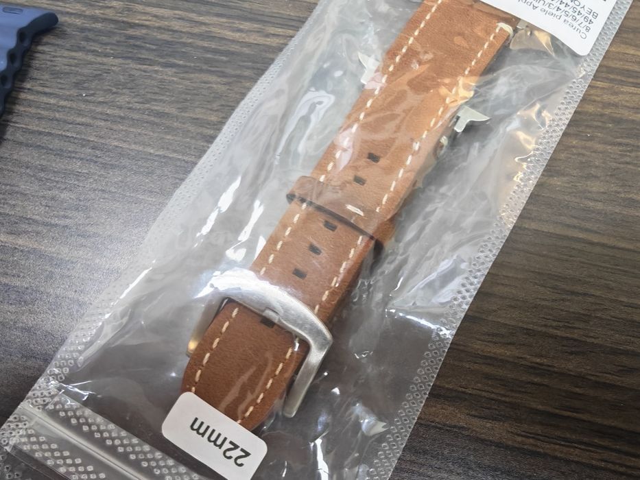 2 броя  Каишка за Apple watch 49/45/44/42mm blue / leather кожена