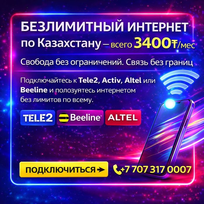 Безлимитный Интернет Тарифы Tele2 Activ Altel Свобода без ограничений