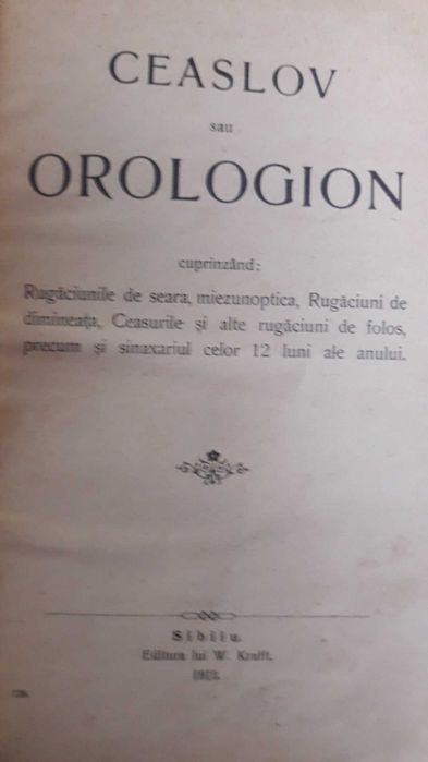 Orologiu sau Ceaslov-an 1913-leg LUX