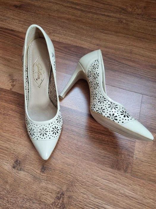 pantofi crem piele Guban