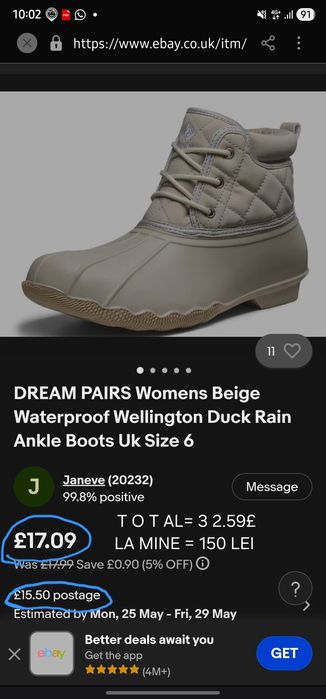 Ghete tip Duck Boots / Cizme de iarnă Dream Pairs - Noi la cutie