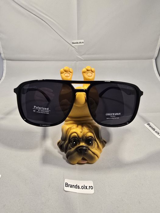 Ochelari de soare polarizati Emporio Armani, negri, P999, made in Italy