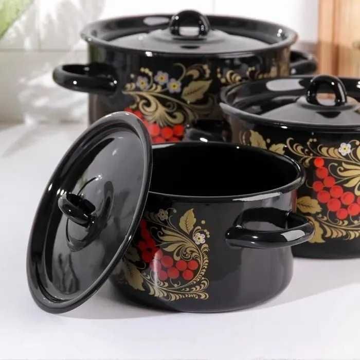 набор кастрюль эмаль