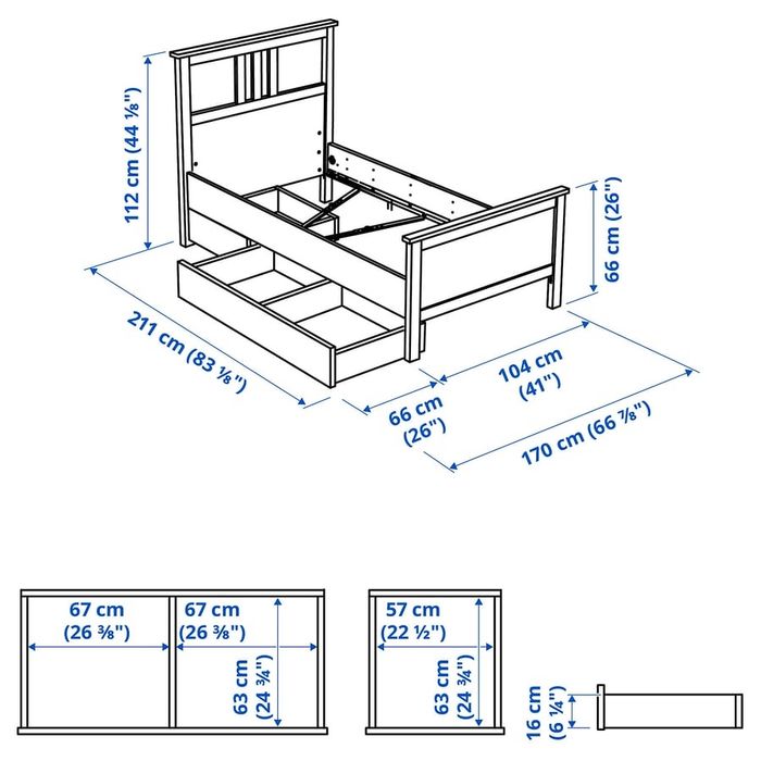 Cadru Pat + saltea + somiera - Hemnes Ikea