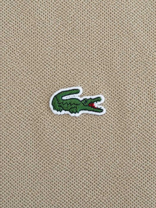 Tricou Polo Lacoste bărbați, mărimea XL, bej, 100% bumbac, logo crocodil brodat
