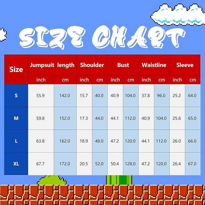 Костюм на Super Mario, за възрастни, 4 части, комплект