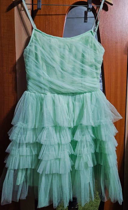 Rochie party tulle verde mentă